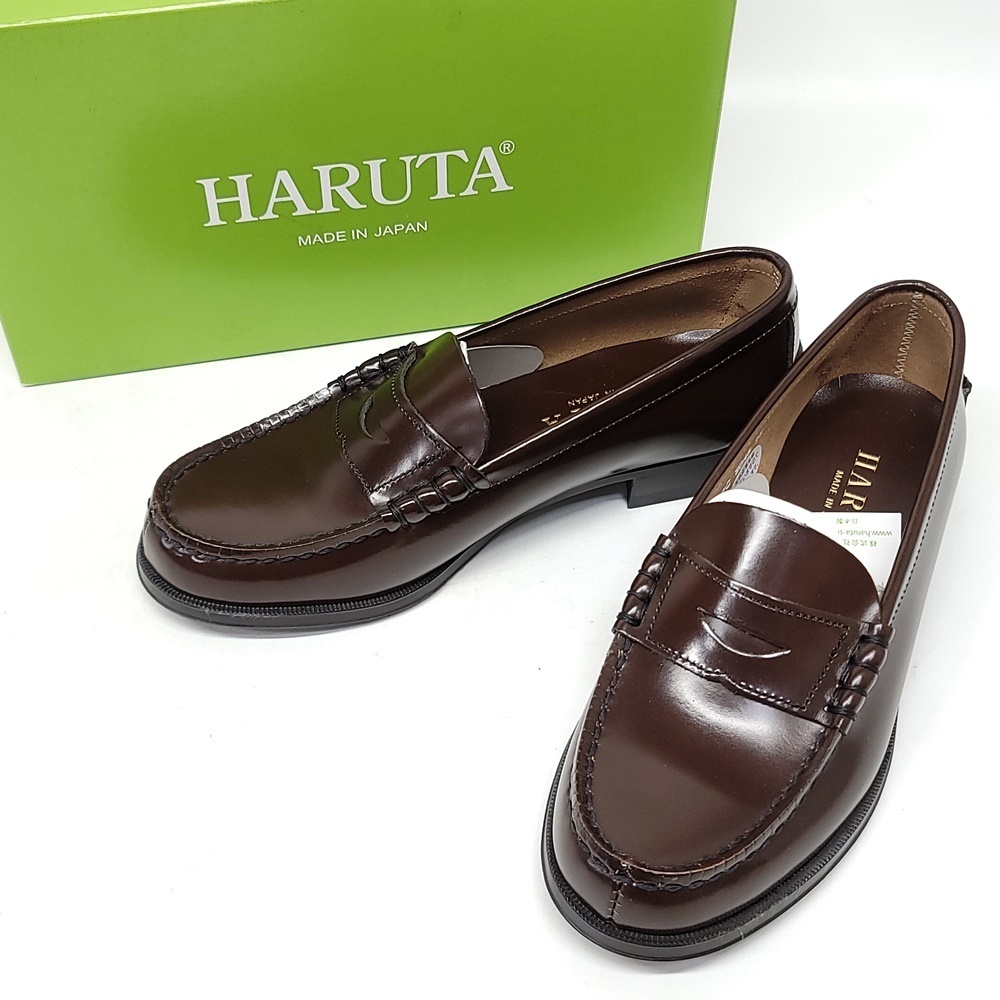 SALE，格安 WB629 ハルタ HARUTA 3048 牛革 コイン ローファー ブラウン 23cm 3E EEE 学生 レディース 日本製 80(23.0cm)｜売買されたオークション情報、yahooの商品情報をアーカイブ公開 - オークファン 23.0cm