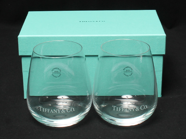 美品 ティファニー ペアタンブラーグラス T＆CO. 箱付き TIFFANY＆Co.