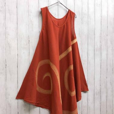 エスニック ワンピース チュニック レディース ノースリーブ 柄 きれいめ お洒落 アジアン ファッション 渦巻き コットン100 7 Orange Mサイズ 売買されたオークション情報 Yahooの商品情報をアーカイブ公開 オークファン Aucfan Com