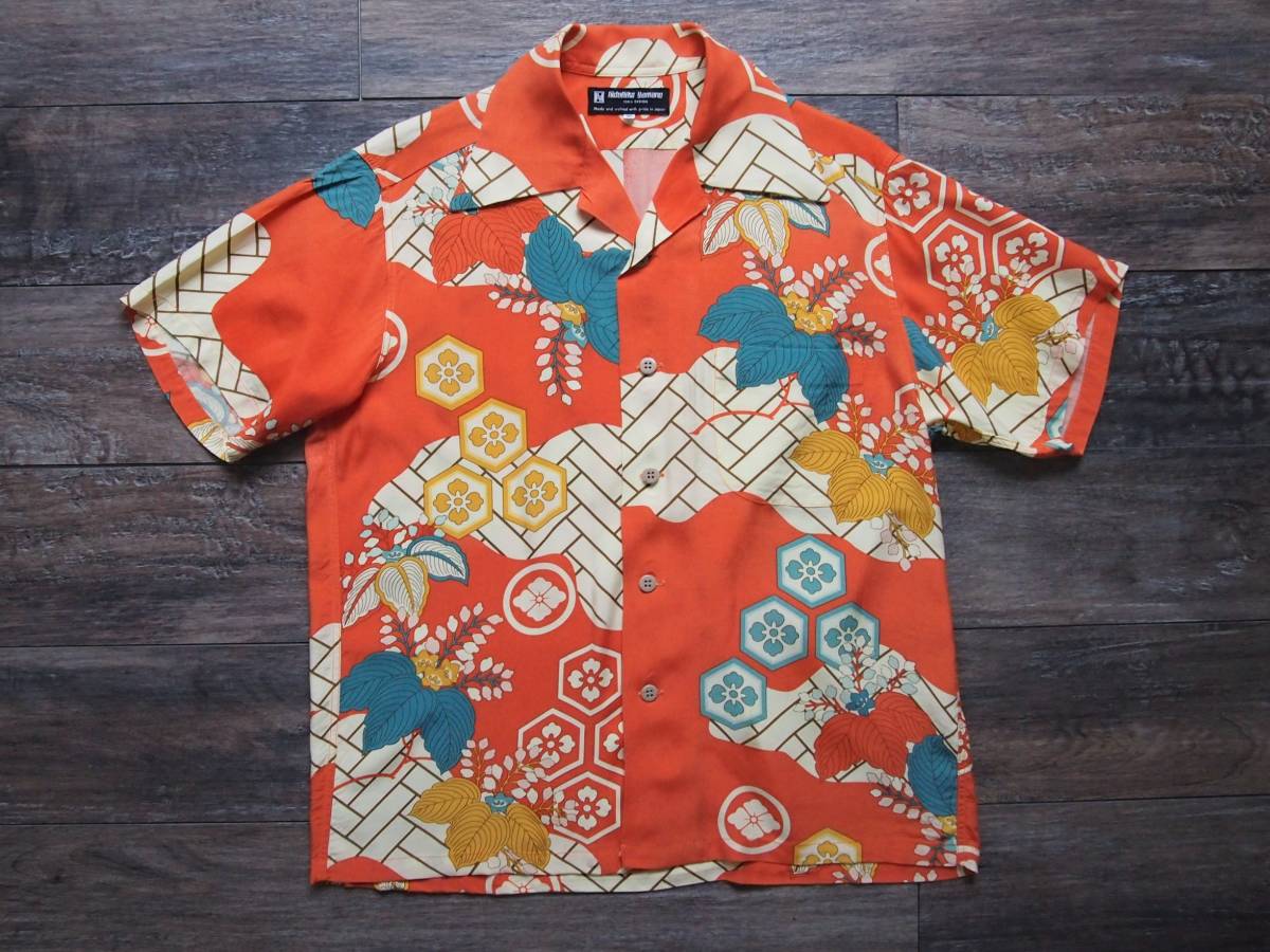 EVISU/エヴィス HIDEHIKO YAMANE 和柄レーヨンシャツ 40 半袖アロハ 