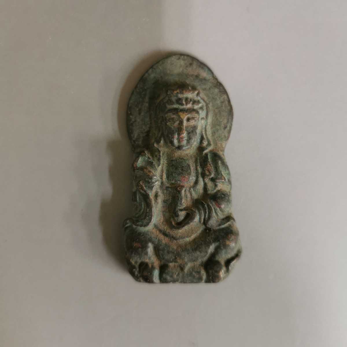 古銅製 根付 観音菩薩 仏像 仏教美術 観音像 古美術 時代物 藏出 骨董 