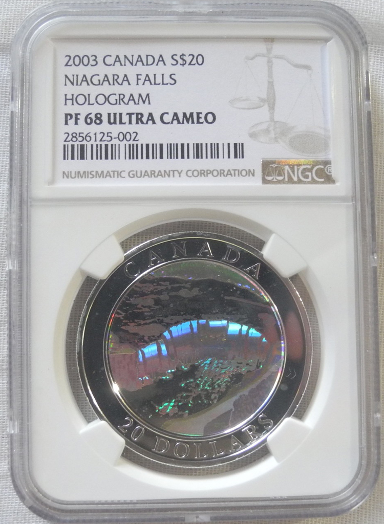 0 2003年 $20 カナダ Niagara Falls ナイアガラの 1oz 20ドル銀貨 Coin