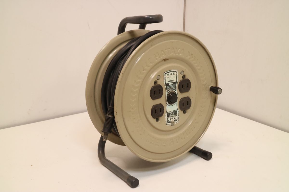 ハタヤ コードリール S-25Y型 VCTケーブル 2心×25m 25mm 屋内型 