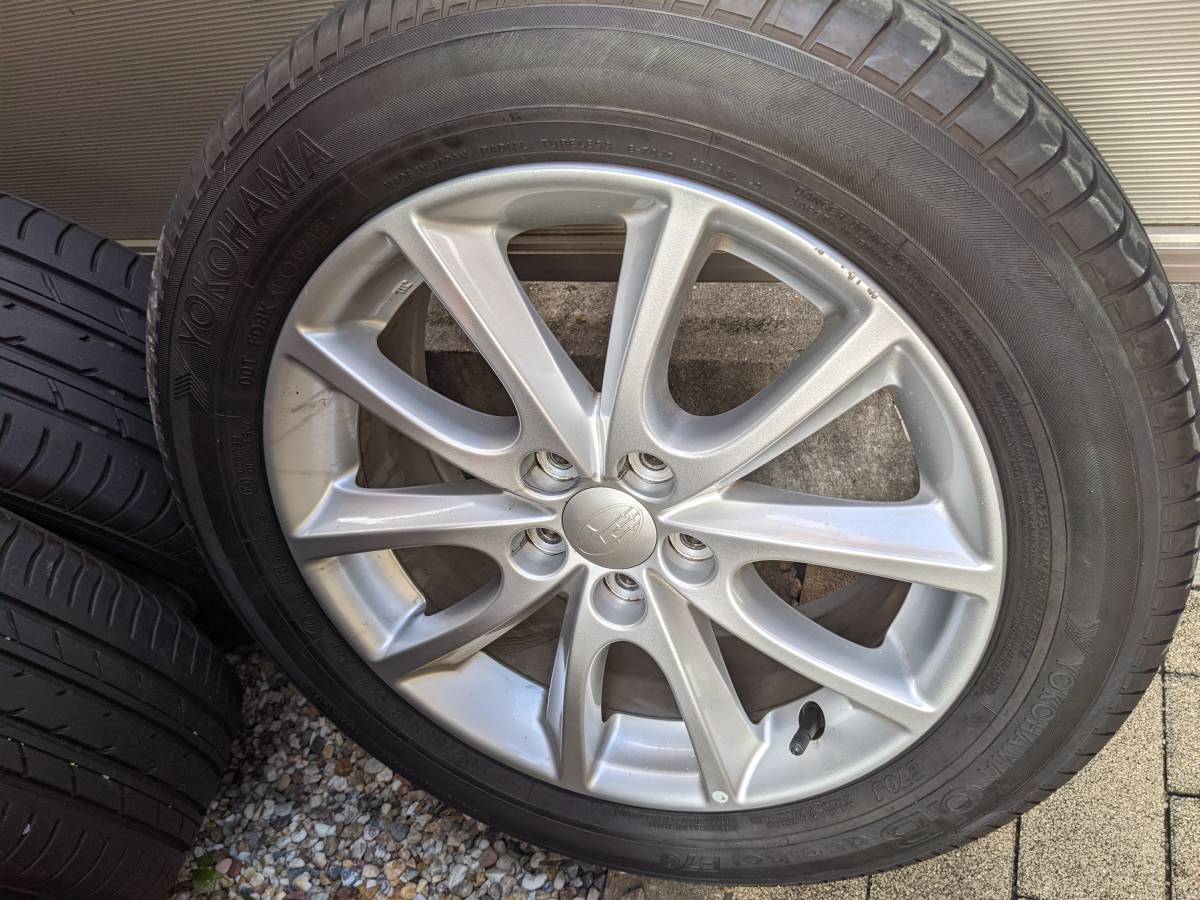スバル純正ホイール付き4本セット　225/55R16 91V ヨコハマタイヤ デシベル E70B 