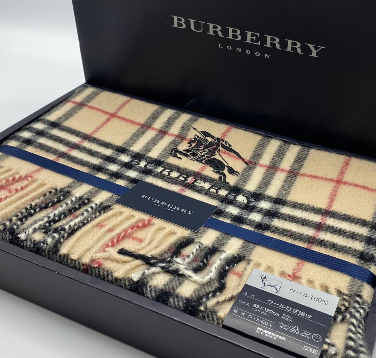 BURBERRY バーバリー ウールひざ掛け ウール100％ チェック柄 冬物 