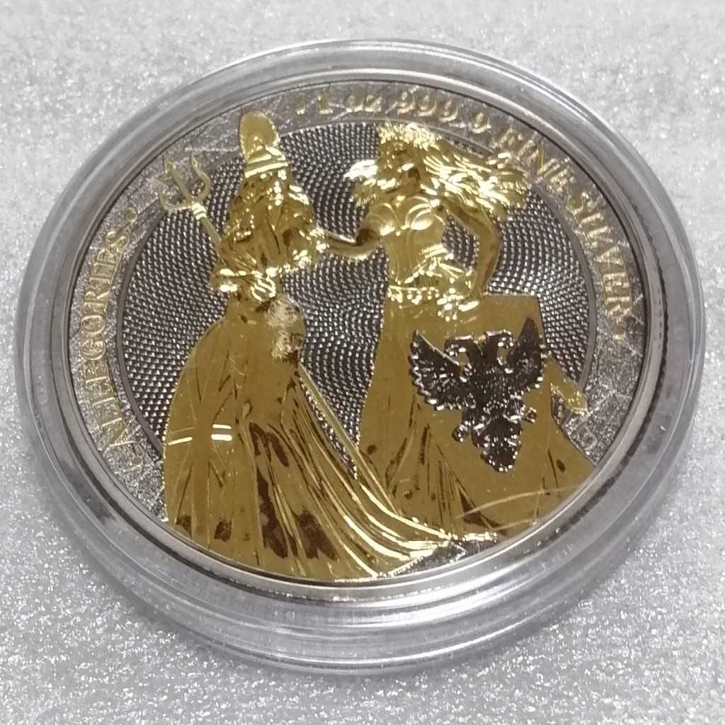 2019 ドイツ ゲルマニア ジュエルド オークリーフ イエロー 銀貨 2019