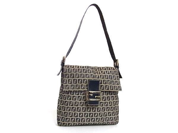 1円 FENDI フェンディ ズッカ柄 ズッキーノ キャンバス×レザー