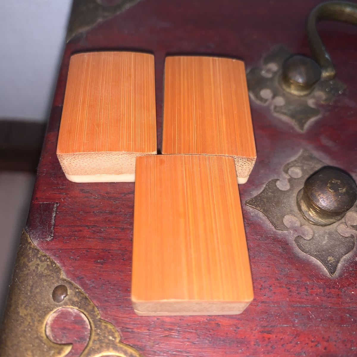 麻雀牌 骨牌 竹嵌 背竹牌 中国 骨董品 時代物 木箱 Yahoo!オークション -
