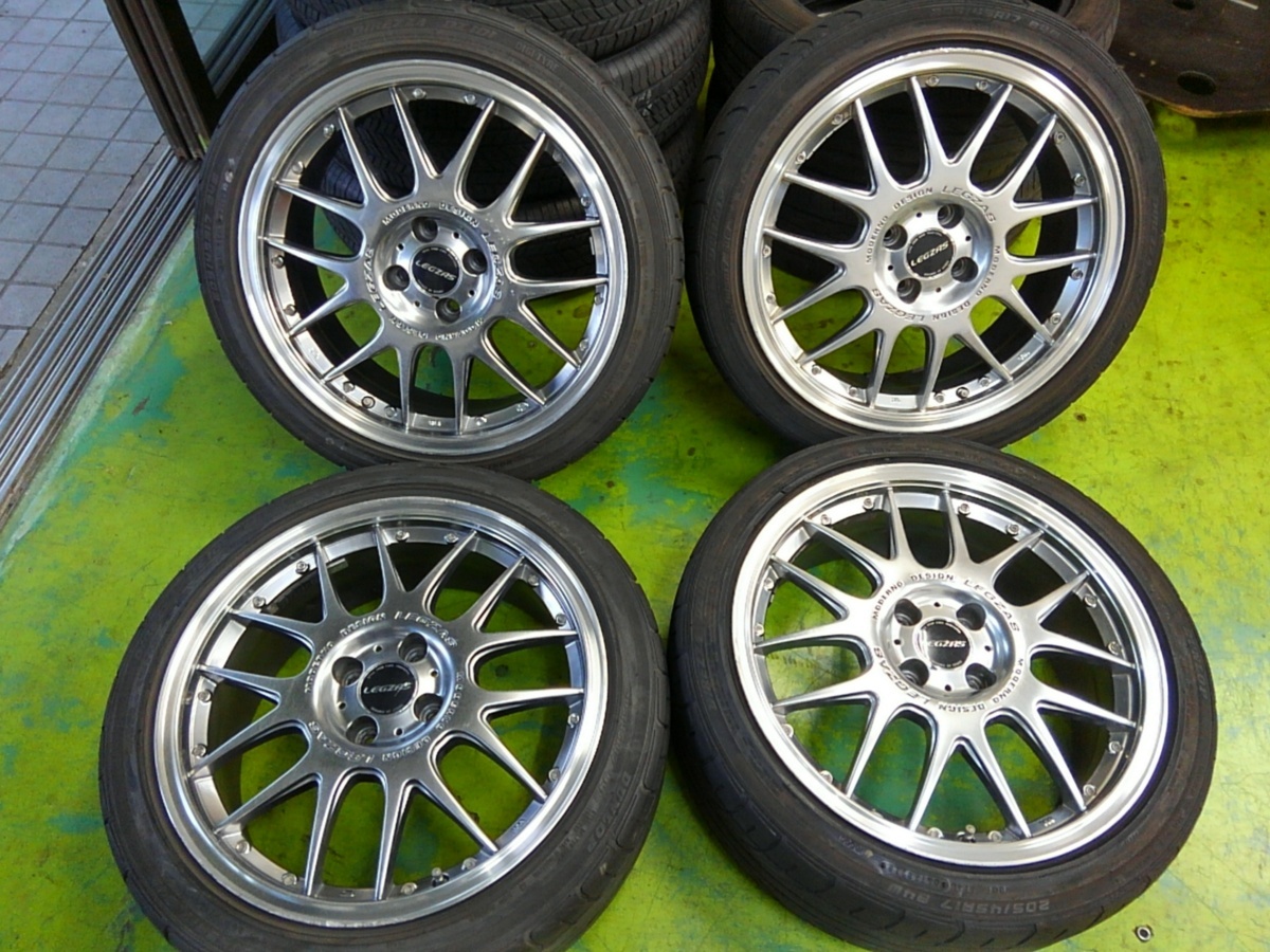 ■38087■Stich LEGZAS レグザス 17インチ 7J ＋42 4穴 PCD100 ダンロップ DIREZZA DZ101 205/45R17 4本 【18年製 5分/7分山】 Stich LEGZAS ホットスタッフコーポレーション M900） M900（Stich シュティッヒ（リム径（インチ）17）（タイヤ