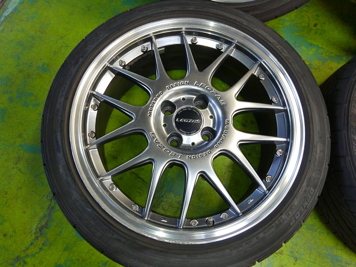 ■38087■Stich LEGZAS レグザス 17インチ 7J ＋42 4穴 PCD100 ダンロップ DIREZZA DZ101 205/45R17 4本 【18年製 5分/7分山】 Stich LEGZAS ホットスタッフコーポレーション M900） M900（Stich シュティッヒ（リム径（インチ）17）（タイヤ