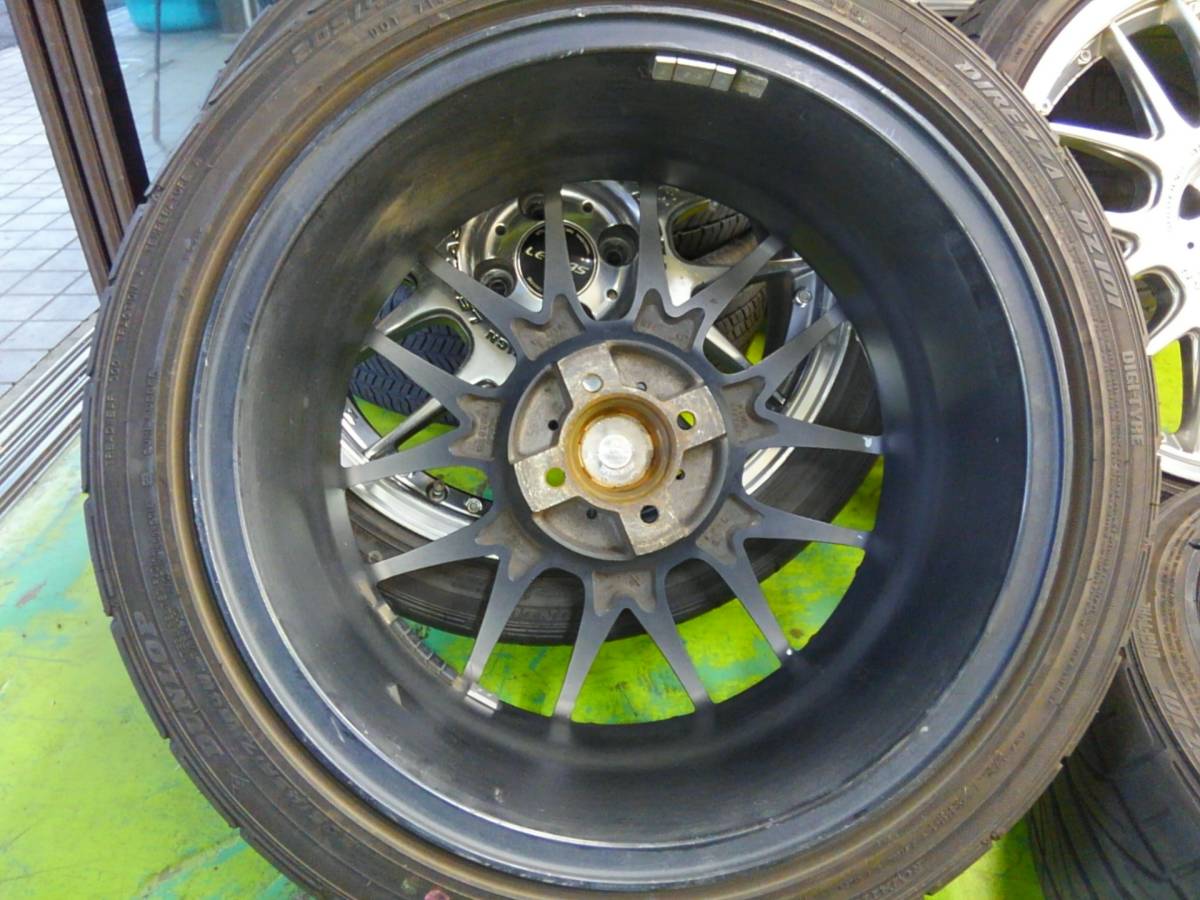 ■38087■Stich LEGZAS レグザス 17インチ 7J ＋42 4穴 PCD100 ダンロップ DIREZZA DZ101 205/45R17 4本 【18年製 5分/7分山】 Stich LEGZAS ホットスタッフコーポレーション M900） M900（Stich シュティッヒ（リム径（インチ）17）（タイヤ