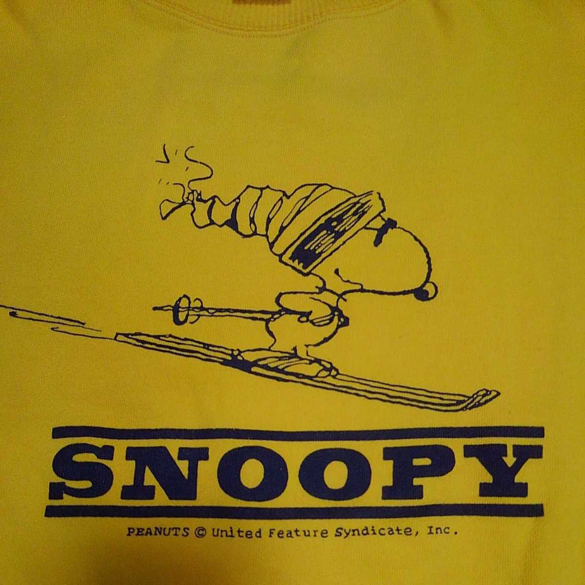 L ピーナッツ スウェットトレーナー 黄 90sビンテージ スヌーピー 