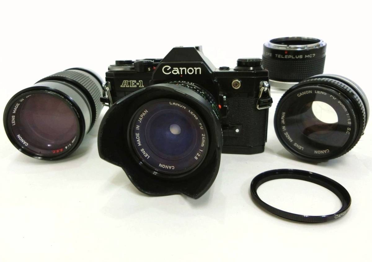 CANON・キャノン AE-1 一眼レフ フィルムカメラ レンズ FD24mm 1：2.8