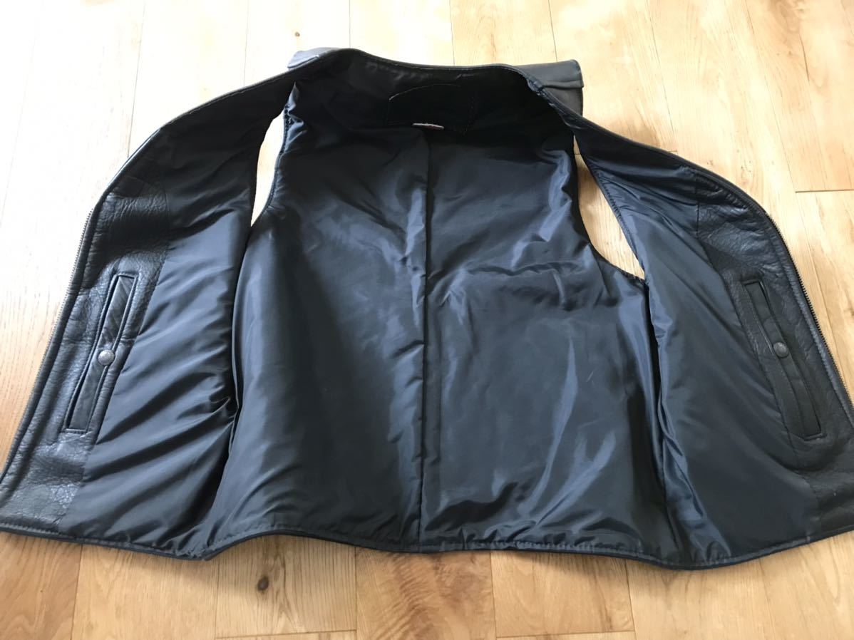 レザーベスト 90s USA製 サイズM SKB ジレ 90's ビンテージUSA製BRANDEDレザーベスト ライダースバンソン ハーレー Schott 
