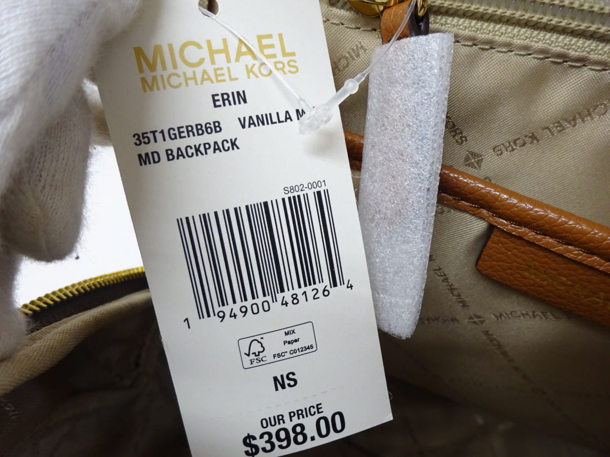 定398ドル【未使用タグ付】マイケルコース MICHAEL KORS MKロゴ 総柄 