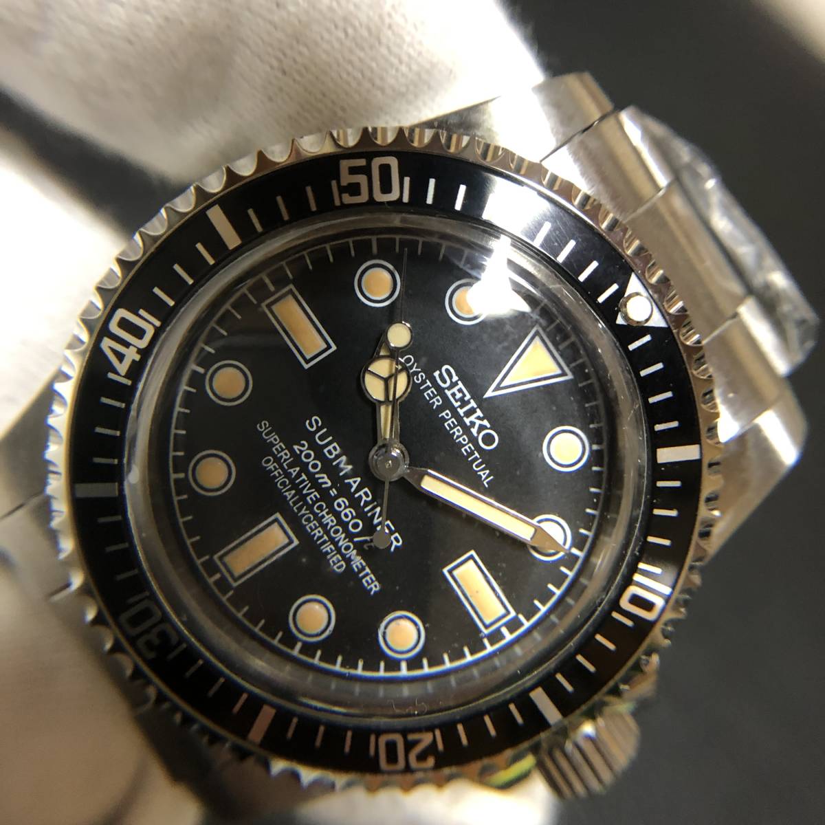 SEIKO MOD NH35 サブマリーナ ブラックヒゲアルミベゼル ビンテージ 