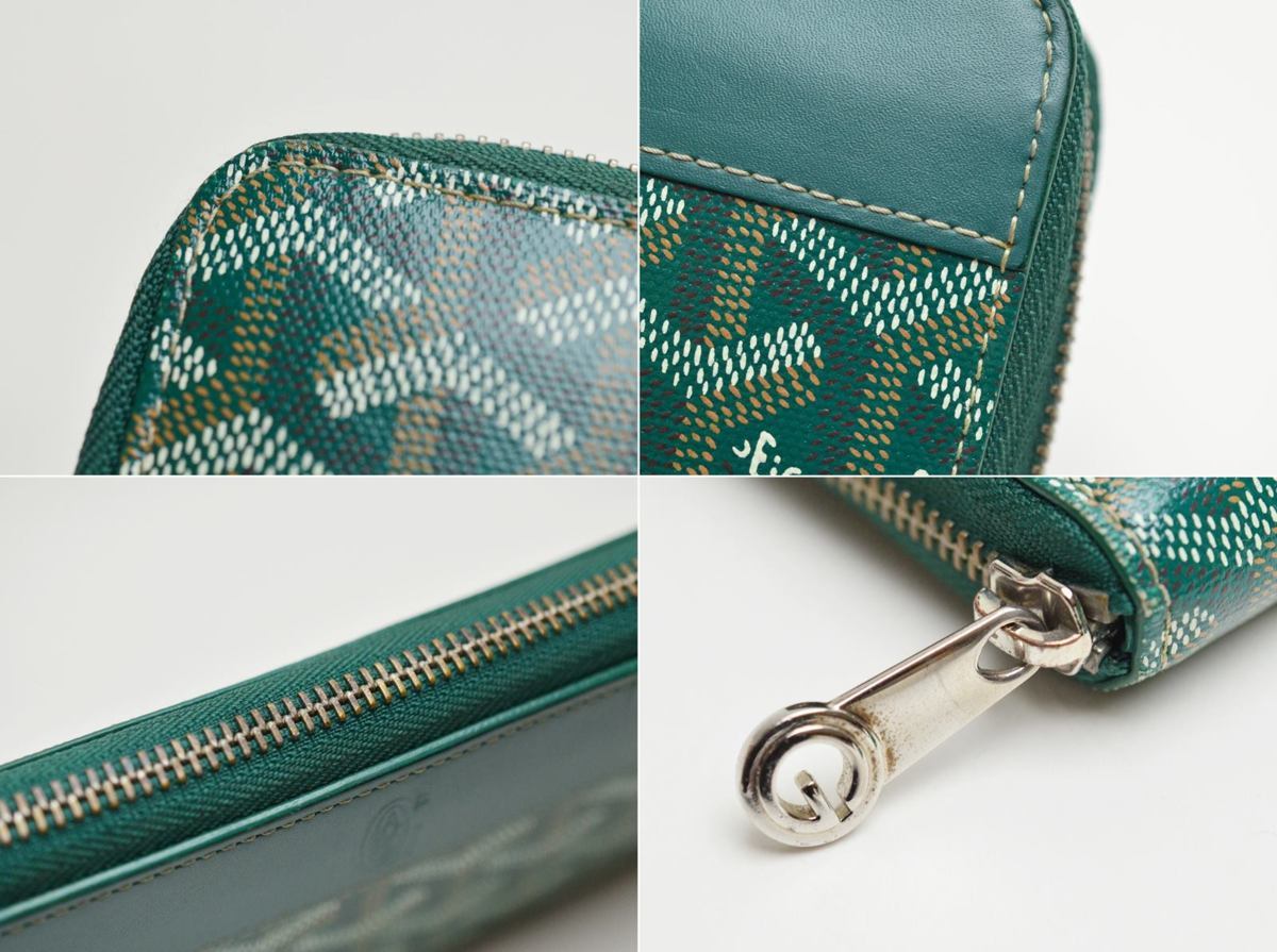 良品 GOYARD ヘリンボーン柄 マティニョン ジップGM ラウンド 