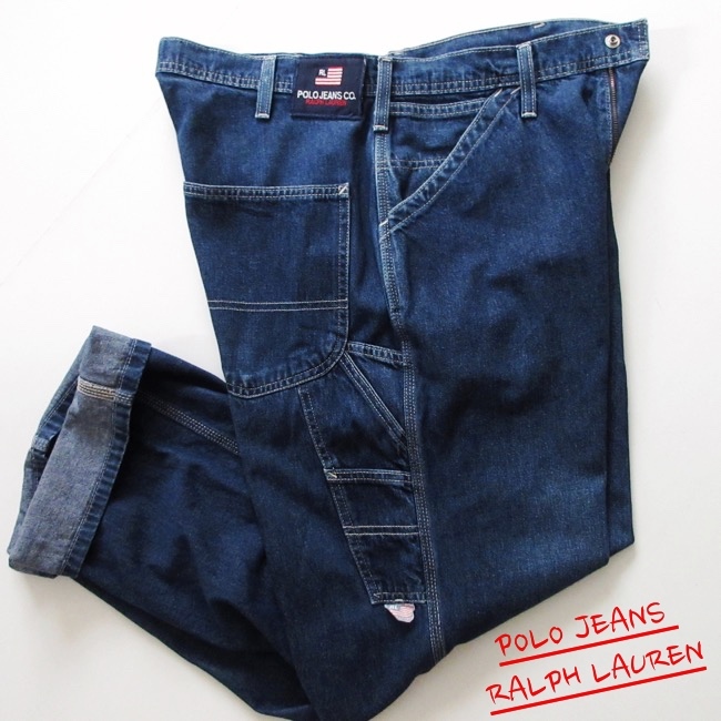 【POLO JEANS ラルフローレン】絶妙なワーク感◎ ペインターデニム 32 ウエスト86センチ!!