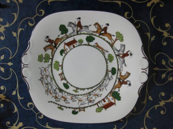 美品★ウェッジウッド　ハンティングシーン　Ｂ＆Ｂプレート_1