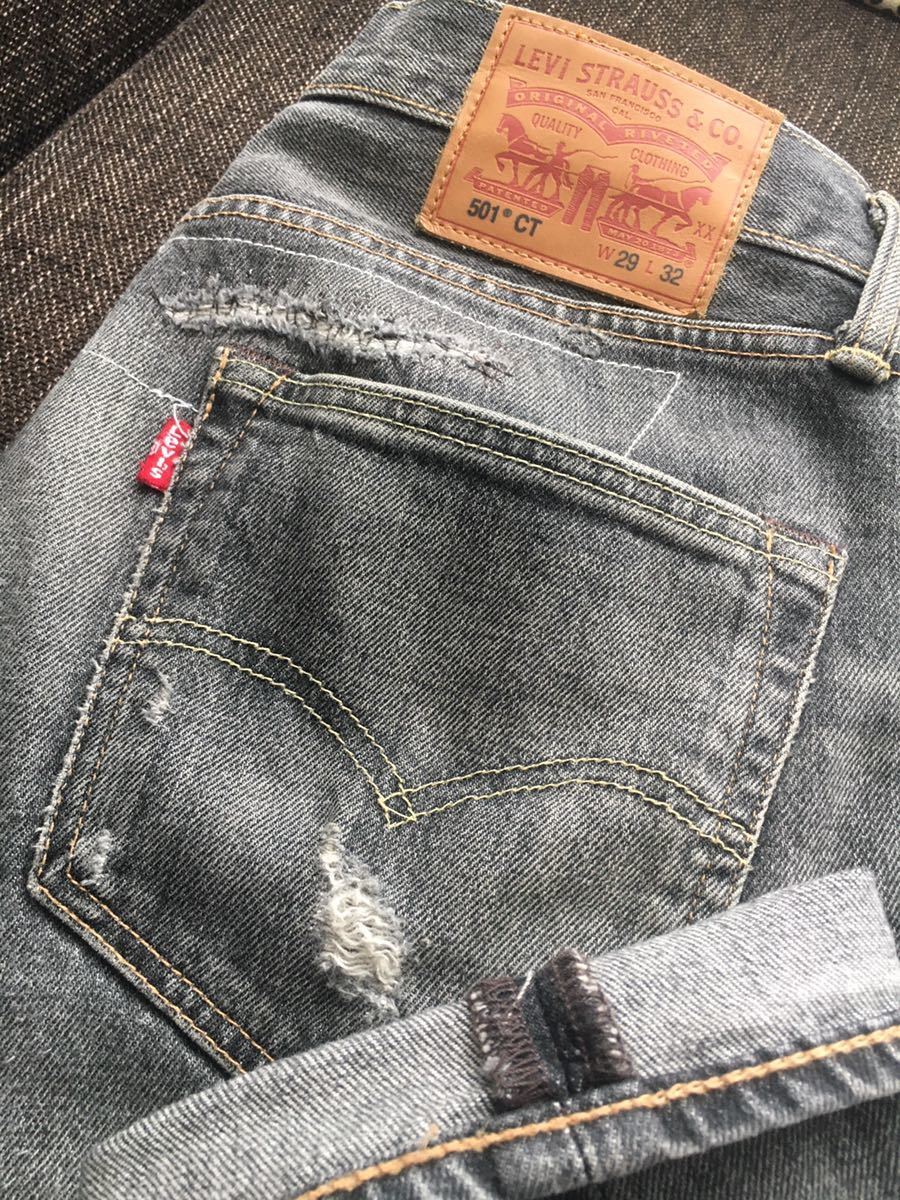 リーバイス 501ct 加工ストレッチデニムパンツ W29 ロンハーマン取扱 