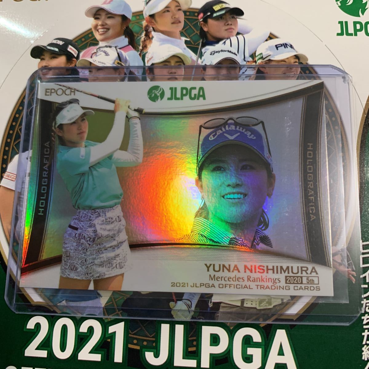 0 JLPGA EPOCH 西村優菜 女子プロゴルフ 直筆サインカード 1 カード 