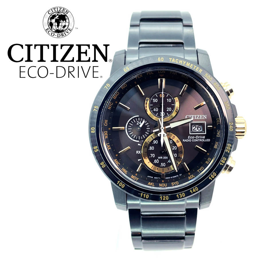 １円CITIZENシチズンメンズ腕時計アナログウォッチECO-DRIVEエコドライブ電波時計20気圧防水ブラックソーラーパーペチュアルタキメーター メンズ CITIZEN(シチズン) - アナログ腕時計 昭和レトロ① 機械式