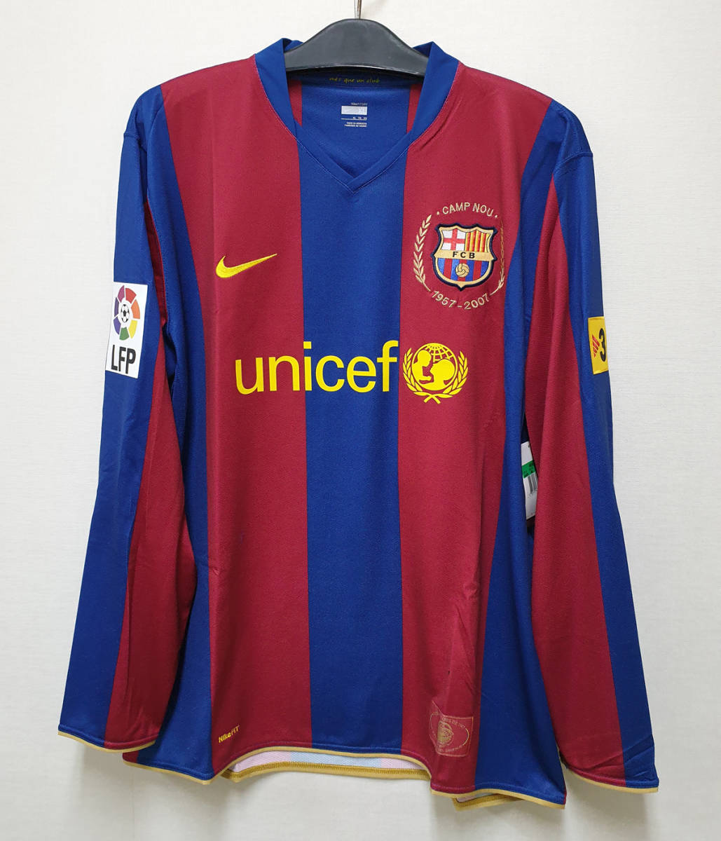07-08バルセロナ(H)#19 メッシ MESSI 長袖 NIKE正規 リーグ仕様 M/L/XL