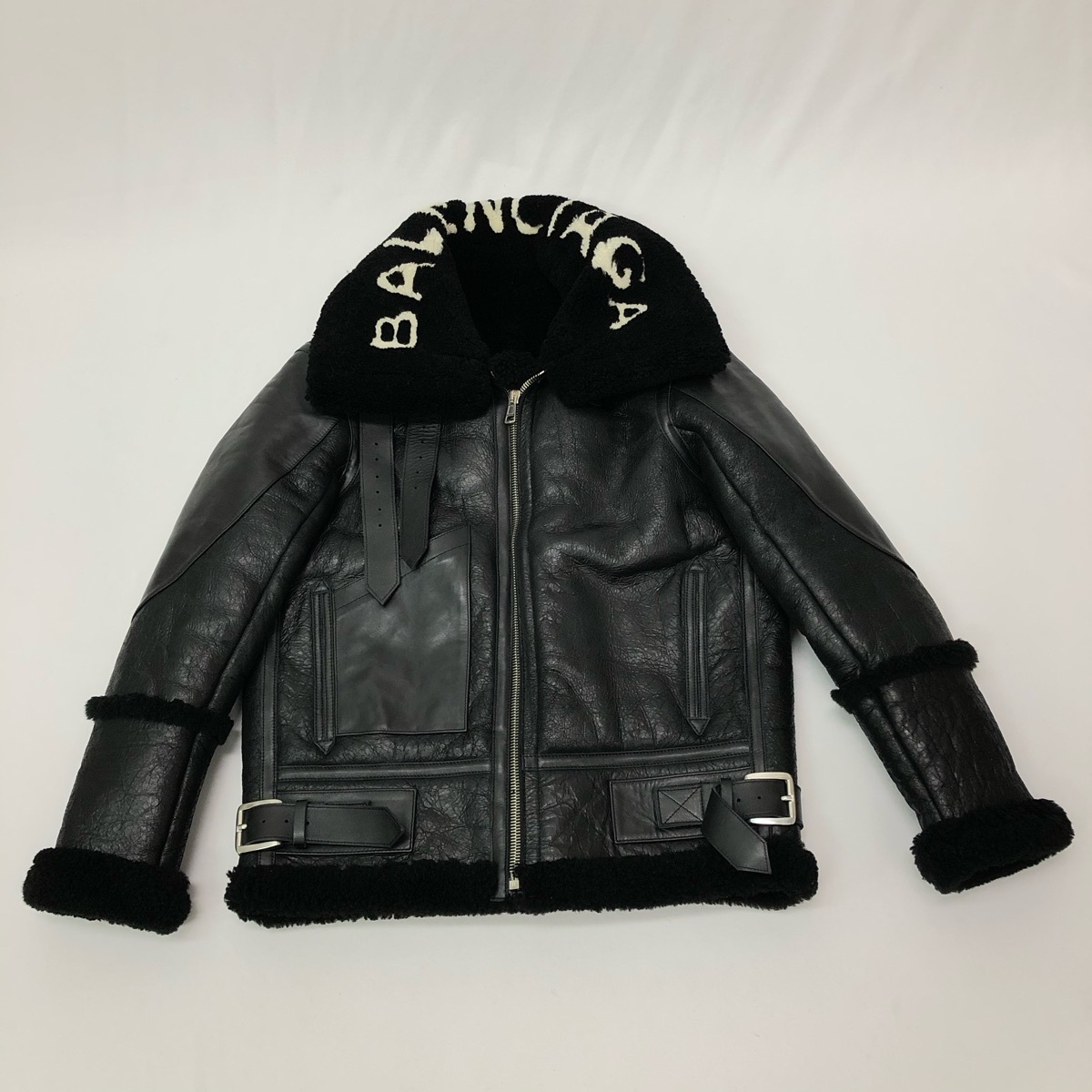 1円 BALENCIAGA バレンシアガ ムートン シアリング ボンバルディア 