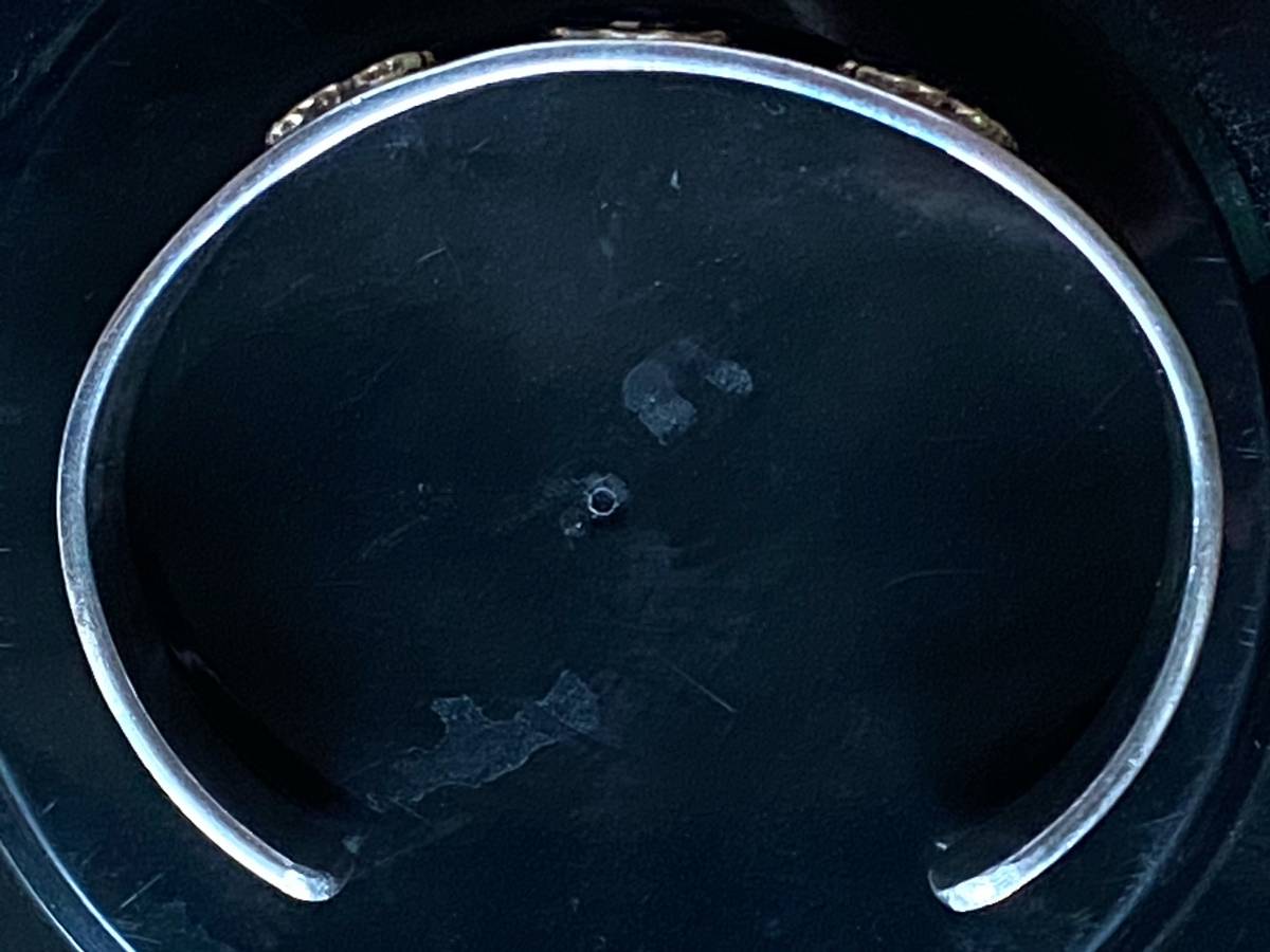 △▼ゴローズgoro's ダブルローズ メタル＆イーグルメタル付き　平打ちバングルSサイズ(中古)▲▽_2