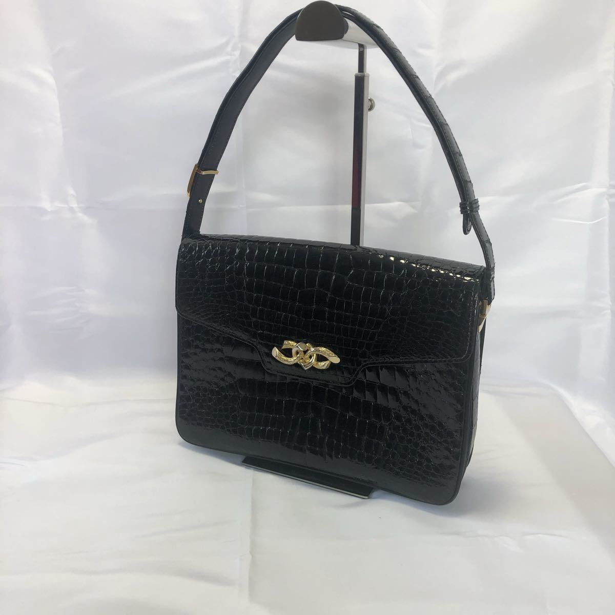 1円スタート 美品Gino Tromba ジーノトロンバ クロコダイル 2way  