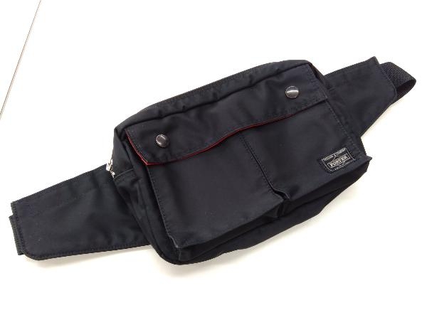 PORTER ウエストバッグ L-FINE ブラック×レッド系 ポーター 吉田カバン