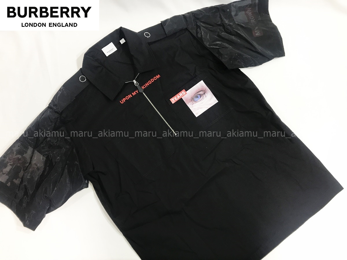 BURBERRY　LONDON ENGLAND　バーバリー　ロンドン　イングランド　半袖デザインシャツ (M) 