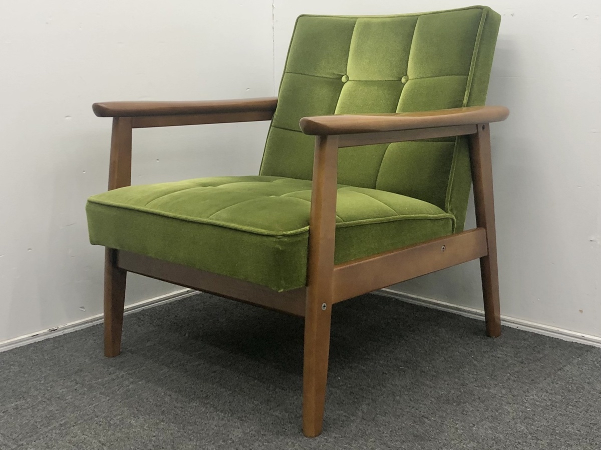□美品□karimoku カリモク60□Kチェア1シーター□W36170QW□モケット