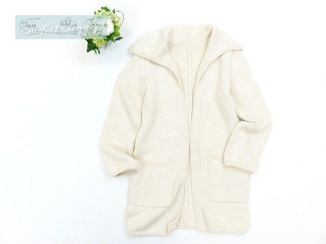 シルバーです Sランク FOXEY ウイングカラーロングカーディガン F アイボリー