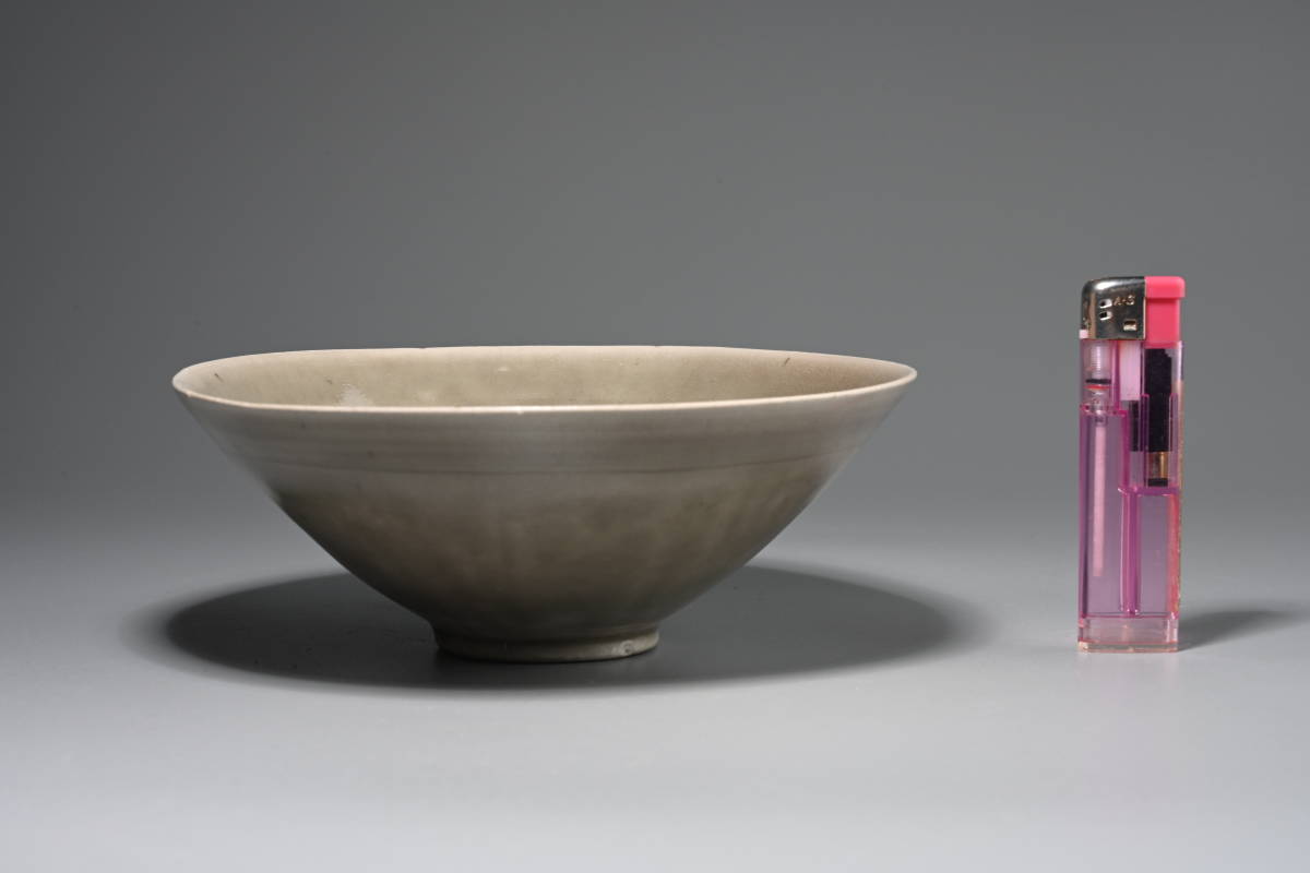 耀州窯 茶碗 宋時代 青磁 中国 共箱 唐物 中国古玩 時代物 中国美術