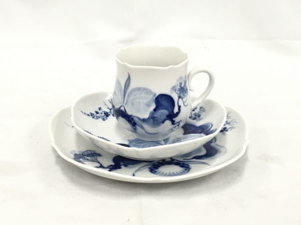 1003-1018F⑬11657 Meissen マイセン ブルーオーキッド 碗皿 トリオ 2