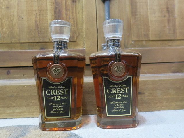 古酒　SUNTORY WHISKY CREST 12年 終売　希少 未開栓 古酒 希少終売品 SUNTORY サントリー CREST クレスト 12年