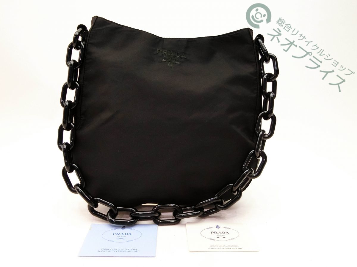◇Y4574 PRADA プラダ ナイロン プラチェーン ショルダー バッグ 