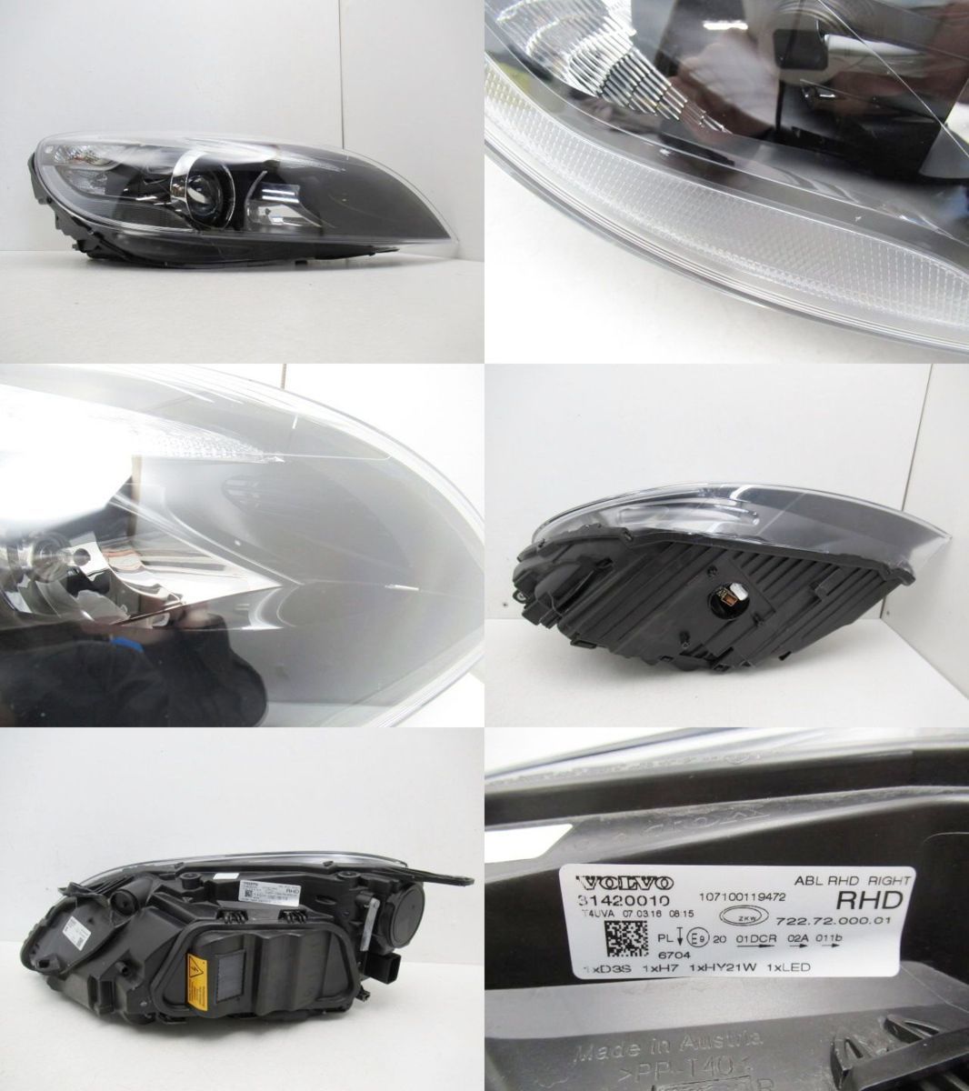 美品 VOLVO v40 純正 ヘッドライト 本体 左側 ABL RHD Yahoo