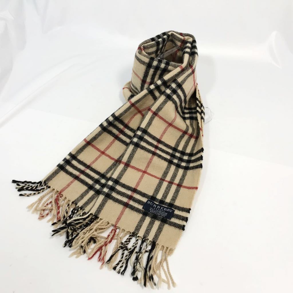 マフラー バーバリー 美品 BURBERRY ノバチェック カシミヤ100 