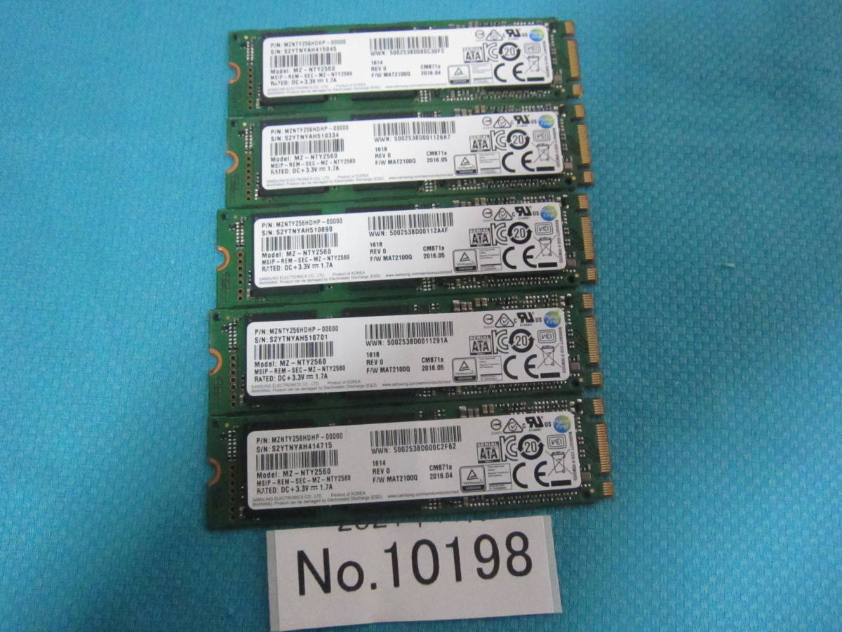 S-10198★SSD/(SAMSUNG)/ M.2 /(256GB)/5個セット/データ消去済み Samsung M.2 1TB MZNLF128HCHP-000H1 NGFF x4