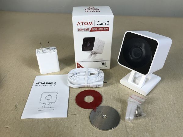 ◆AQ54 ●美品● アトムテック ネットワークカメラ　ATOM Cam2　AC2　通電のみ確認OK　防水・防塵　屋内・屋外兼用◆N