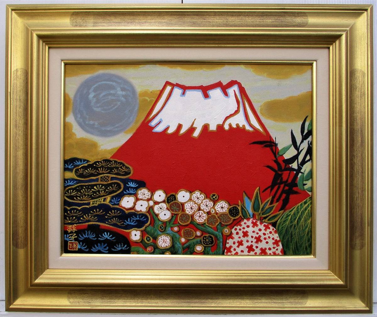 水彩画 海水浴 2020年 原画 F6サイズ 額縁付き 水彩画 海水浴 2020年