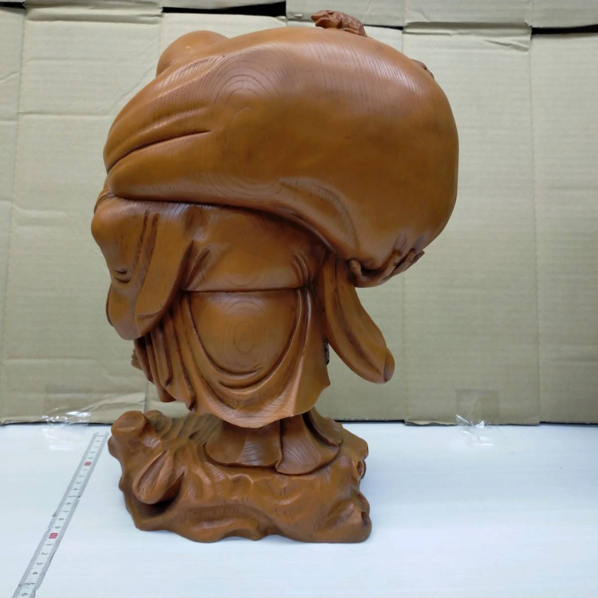 ZZ03 布袋様 布袋尊 宝袋尊 七福神 置物 木彫り 彫刻 飾り物 縁起物
