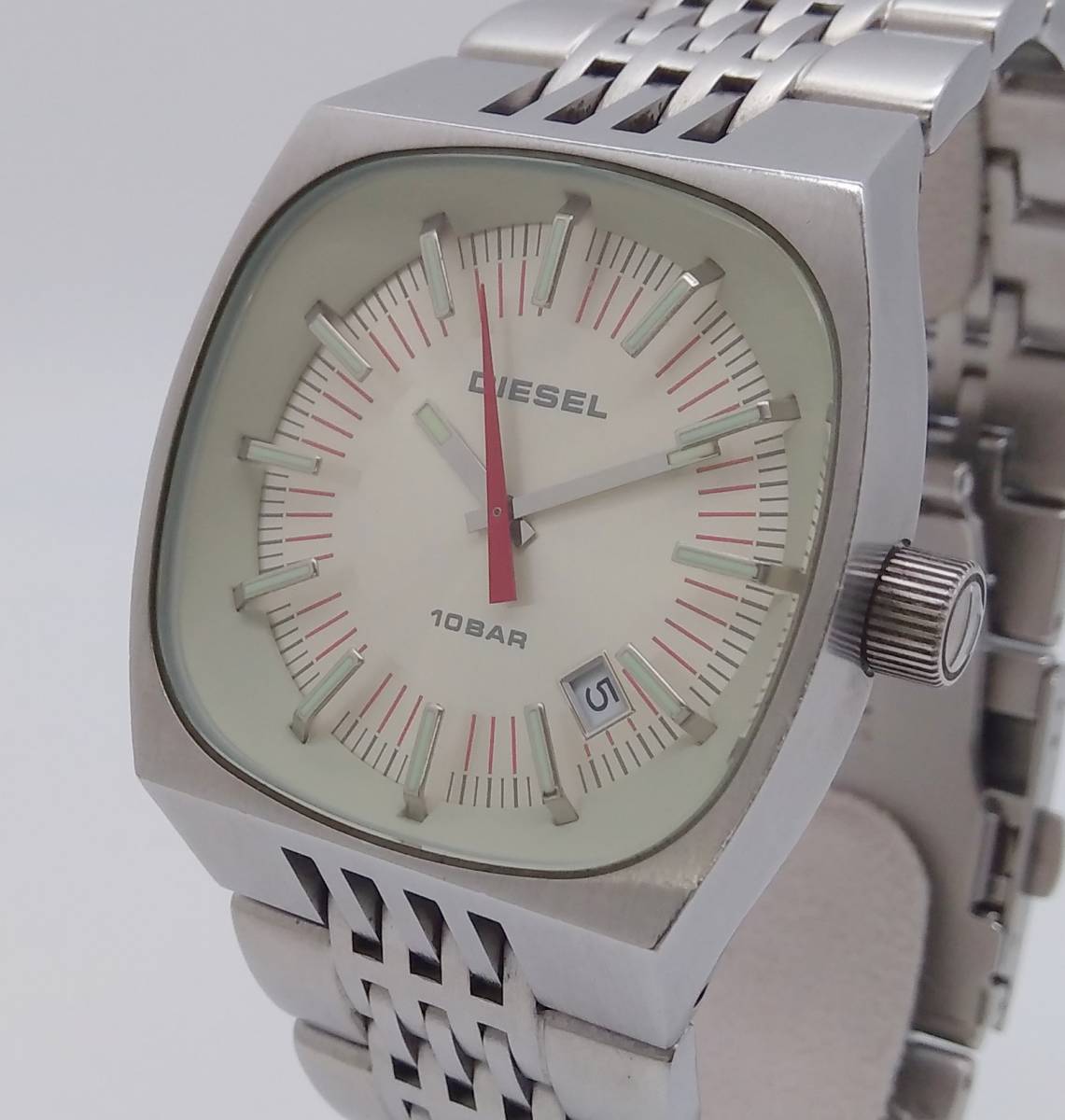 DIESEL ディーゼル DZ-1052 クォーツ デイト アナログ スクエア メタル 