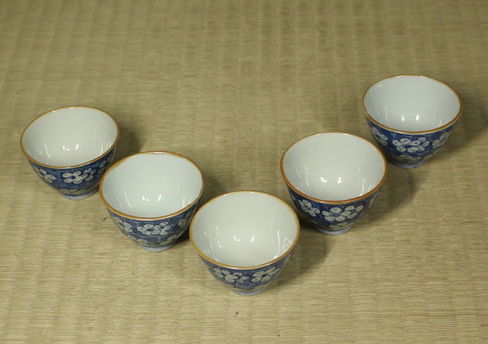 中国美術 煎茶碗 青花 口径約5.8㎝ 東Y8-0728☆2F OUT 新