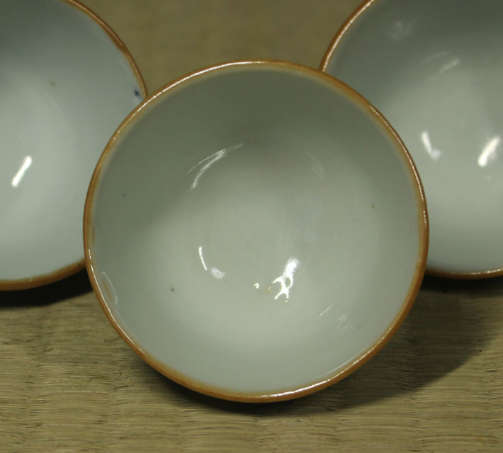中国美術 煎茶碗 青花 口径約5.8㎝ 東Y8-0728☆2F OUT 新