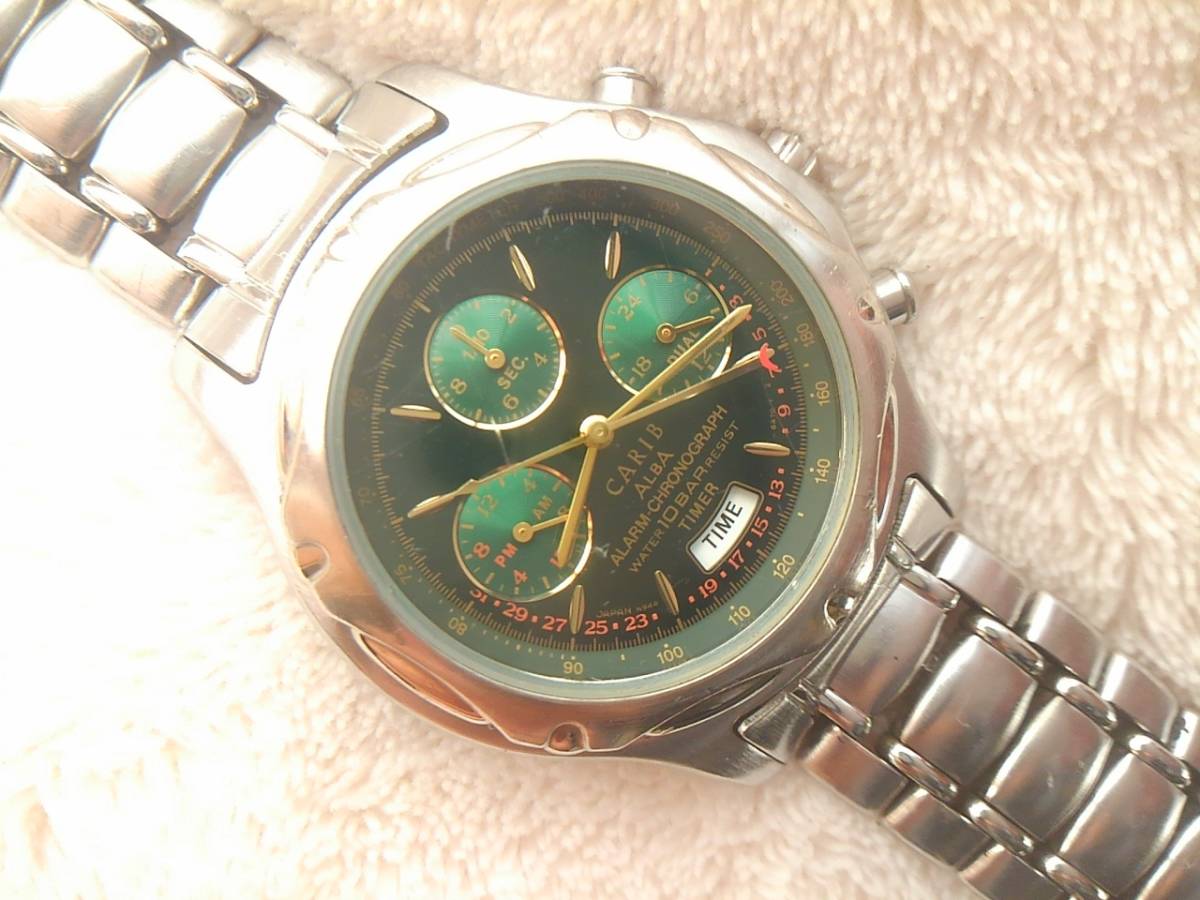 最安値，安い SEIKO アルバ ALBA カリブ CARIB 多機能クロノグラフ N944(アルバ)｜売買されたオークション情報、yahooの商品情報をアーカイブ公開 - オークファン アルバ