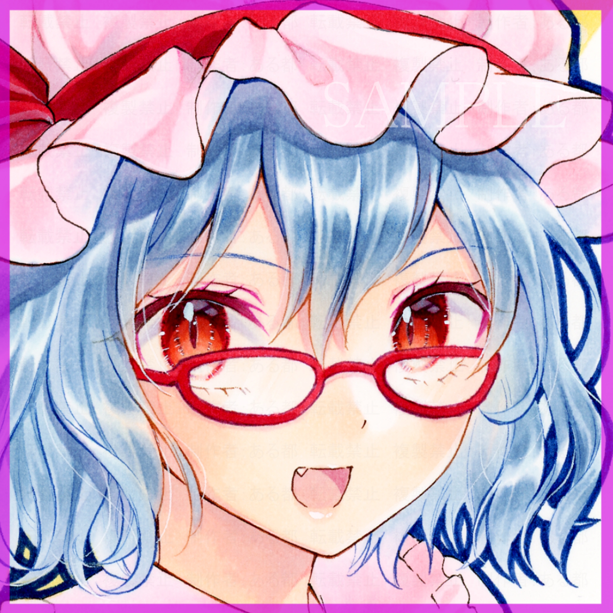 同人手描きイラスト【東方Project/眼鏡っ子/レミリア・スカーレット