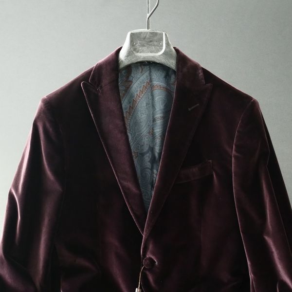 ○ETROエトロ○最高級ベルベット○ETRO柄シルク裏生地ジャケット○46 